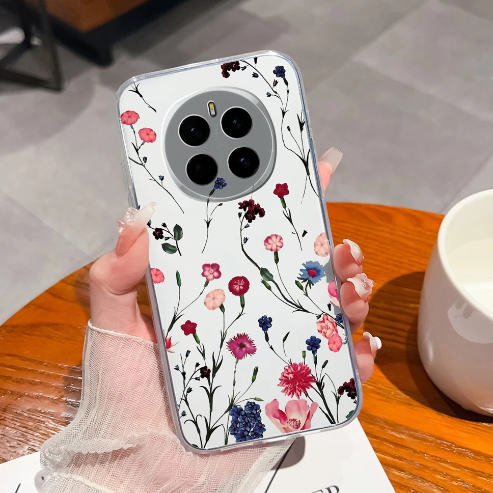 Transparent Cute Flower Soft Silicone Protective Back Cover Phone Case