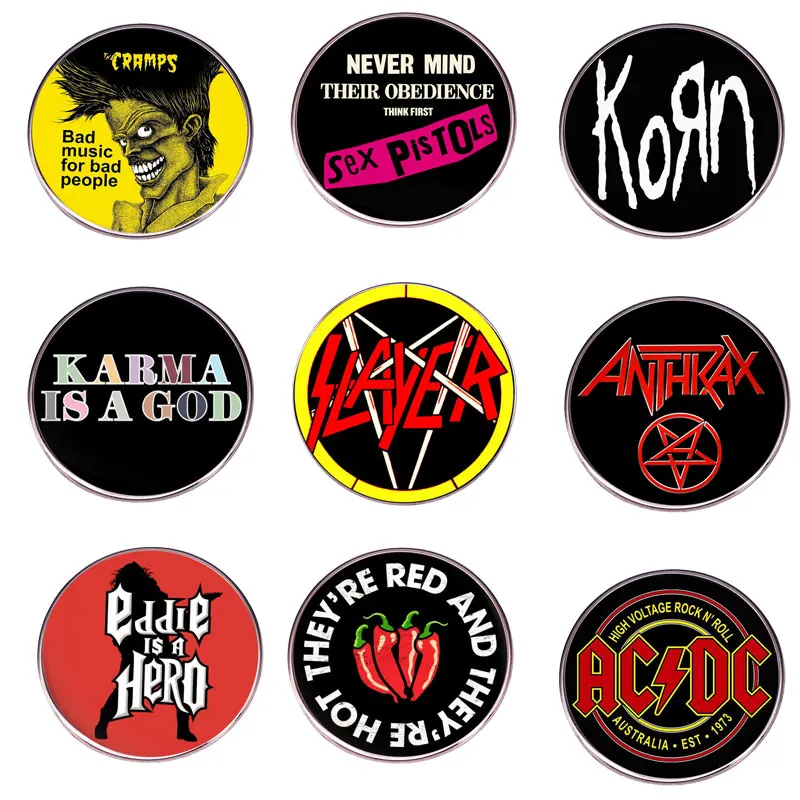 

Различные классические значки с логотипом рок-группы в стиле хип-хоп, эмалированные металлические булавки для поп-музыки, хора, поклонников, друзей, подарок, аксессуары