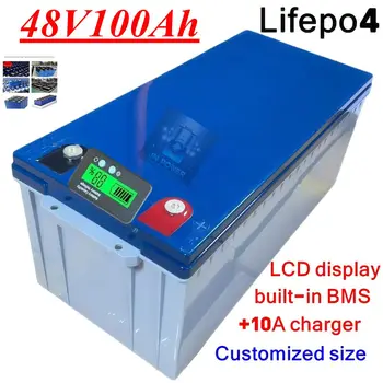 JN-lithium 48v 100AH lifepo4 battery with BMS for tricycle golf cart inverter Solar energy storage scooter + 10A charger