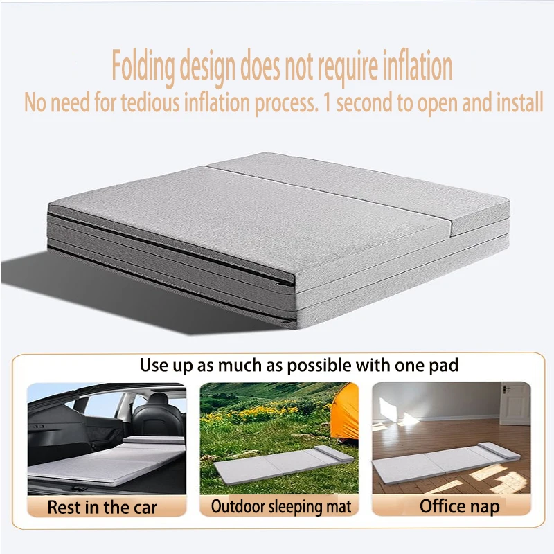 Car Folding Bed Travel Camping Sleeping Pad Non Inflatable Office Rest Mat Car Rear Sleeping Pad Folding Single Bed