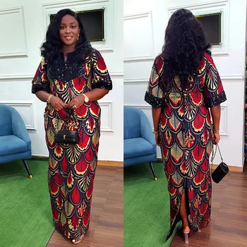 Adunni Sequin Design Print Boubou Dress