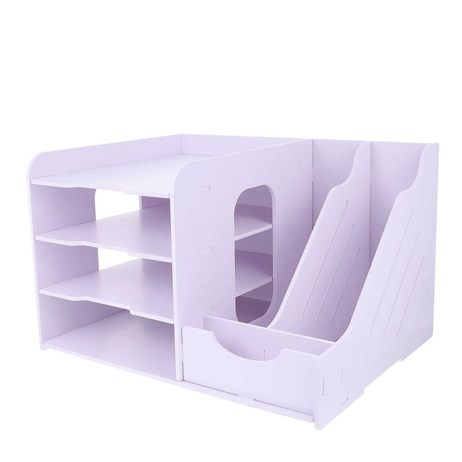 1Pcs 다층 데스크탑 파일 랙 PVC 목재 플라스틱 사무실 주최자 파일 보관 선반 문서 홀더 간단한 연구실 랙
