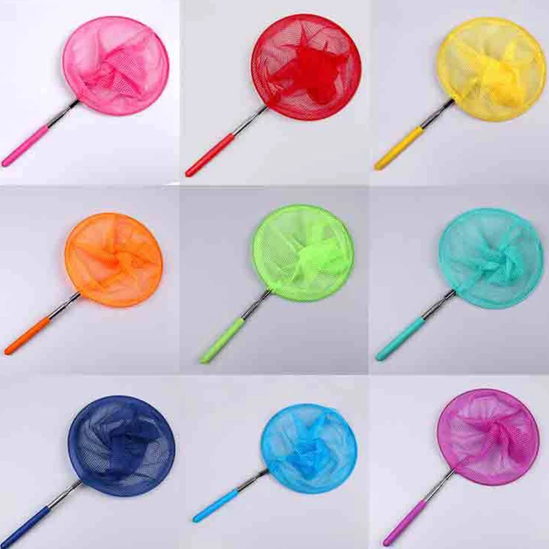 Colorful Kids Anti Slip Grip Perfect Telescopic Butterfly Net Extendable 34 Inches for Catching Bugs Insect Fishing Toys