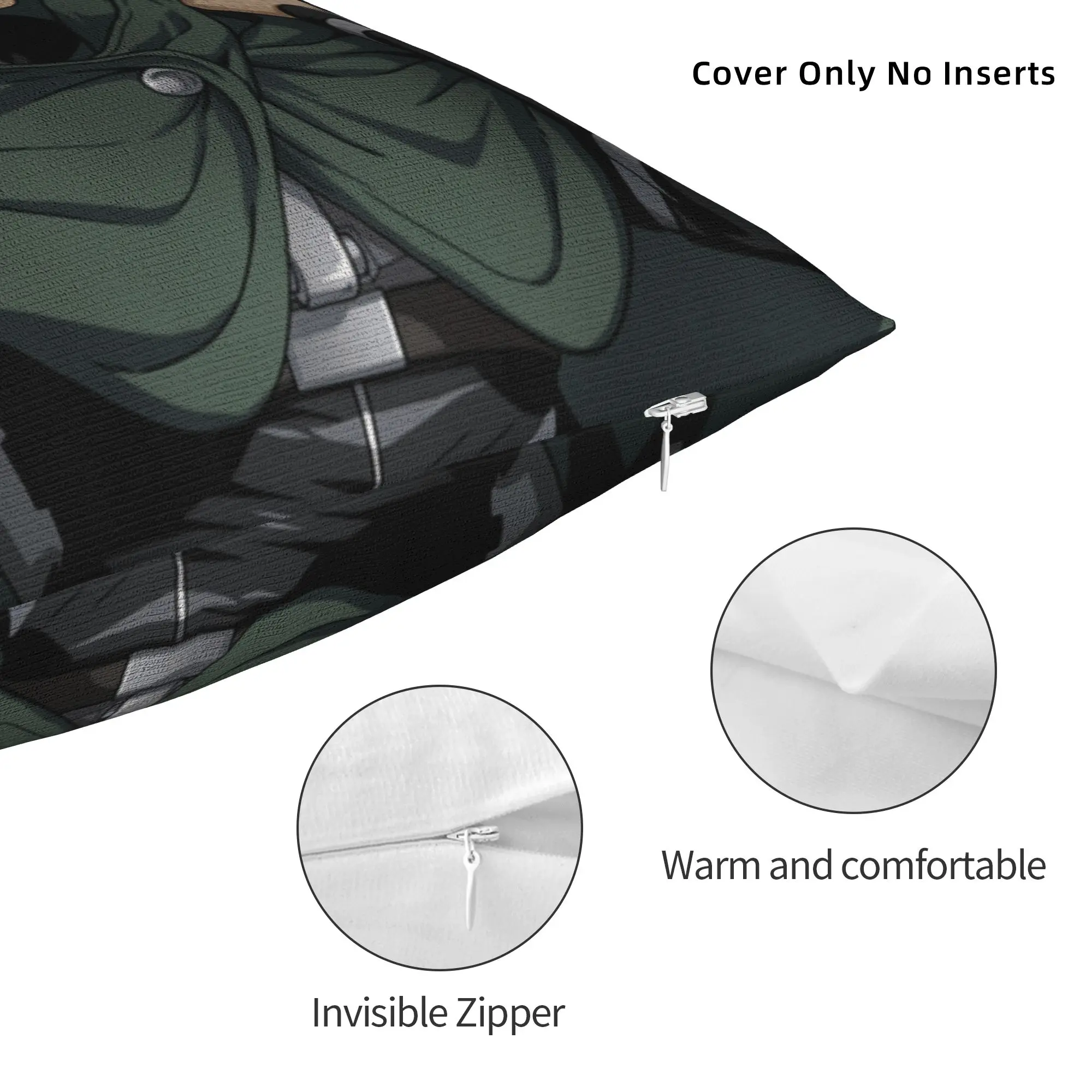 Armin Arlert AOT 애니메이션 베개 커버 인쇄 패브릭 쿠션 커버 장식 베개 커버 시터 스퀘어 40*40cm