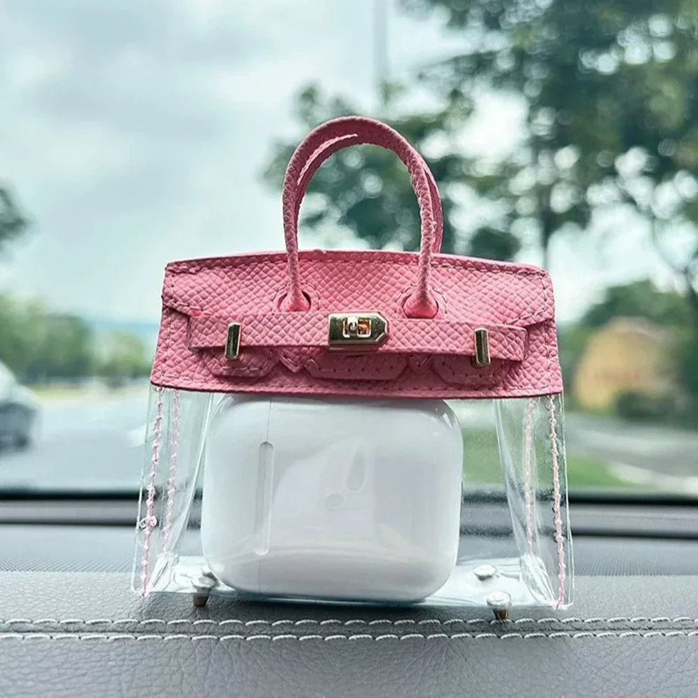 Mini Handbag For Car Keys Anti-lost Car Key Fob Holder Pouch Case With Handle Perfect Gift key case cover key case
