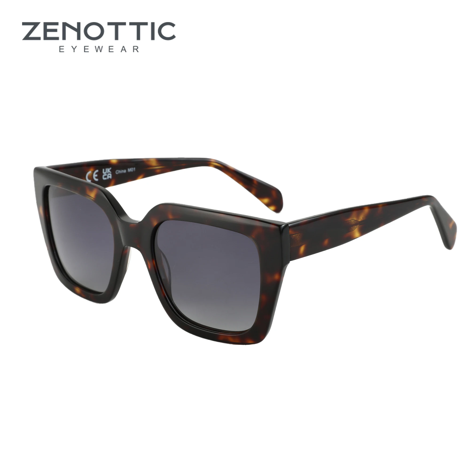 

ZENOTTIC 2024 Trend Square Polarized Sunglasses Women Uv400 Protection Shade Ultra Light Acetate Fashion Sun Glasses ZS6217