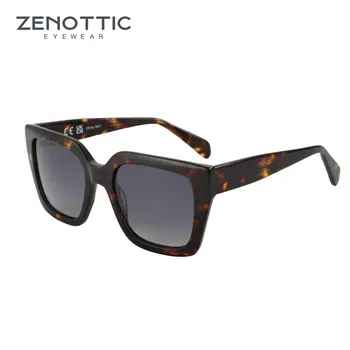ZENOTTIC Trend Square Polarized Sunglasses Women Uv400 Protection Shade Ultra Light Acetate Fashion Sun Glasses ZS6217