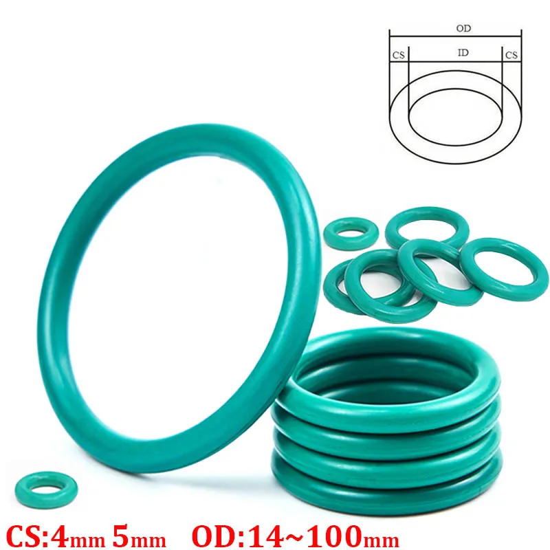 CS 4mm 5mm FKM O RING Fluorine Rubber Green ORings Sealing Oil Seal