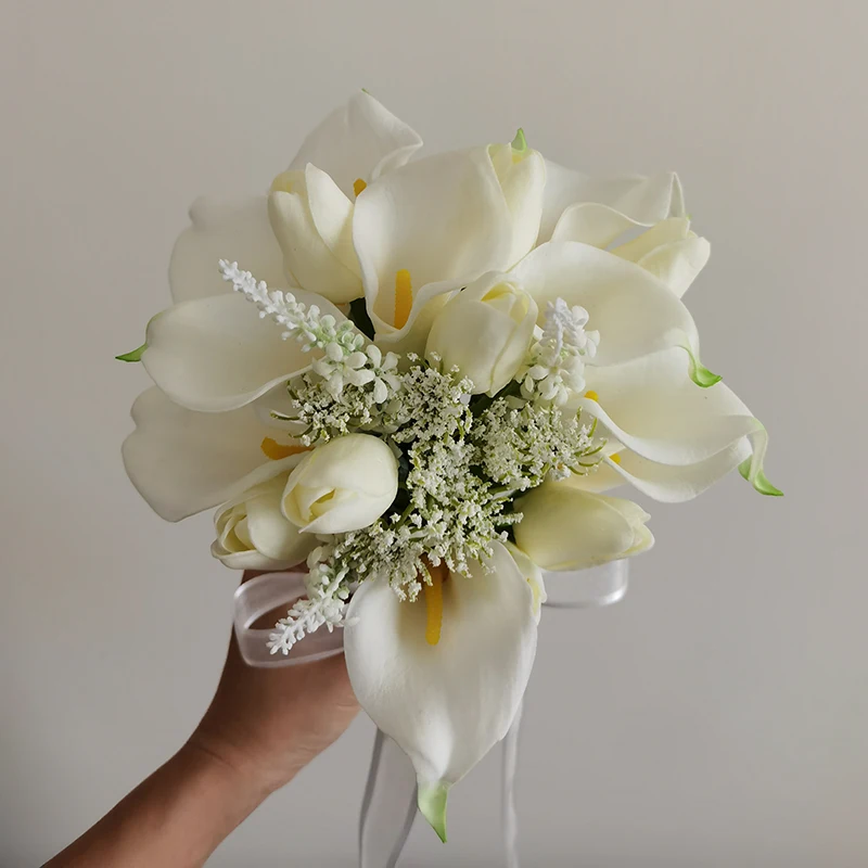 Wedding Bouquets Wedding Bouquet Artificial Calla Lily Hand Bouquet Bridal Holding Flowers for Bridesmaid Wedding Flowers Bridal Accessories