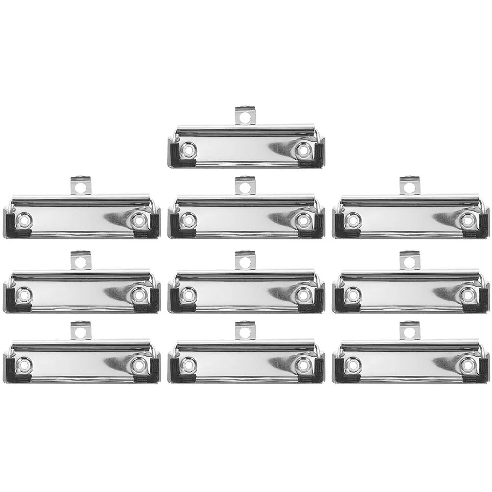 10Pcs 문서 보드 파일 정리용 금속 클립보드 클립 고무 발이 있는 인덱스 클립 걸이 구멍이 있는 헤비 듀티 오피스용 클립