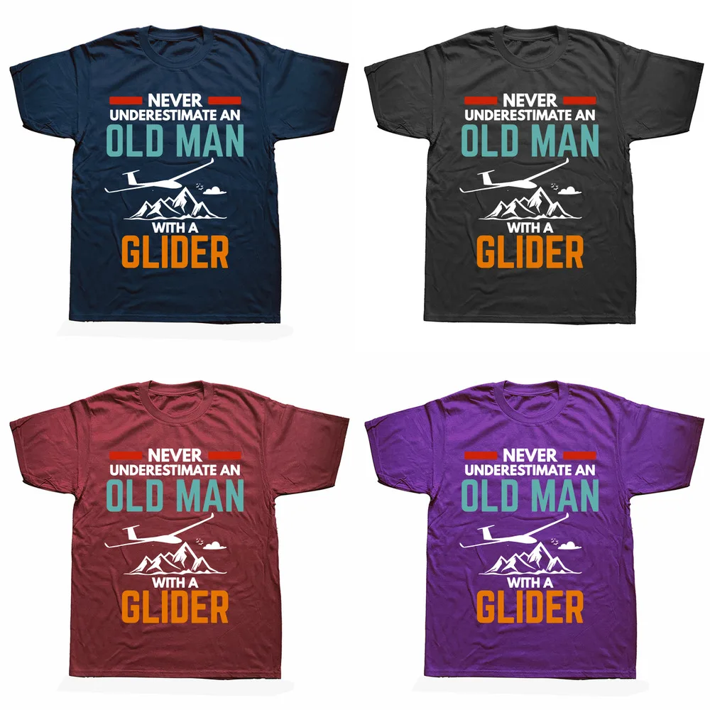 Never Underestimate An Old Man Glider Pilot Men's T-shirt Gift_voghion.com