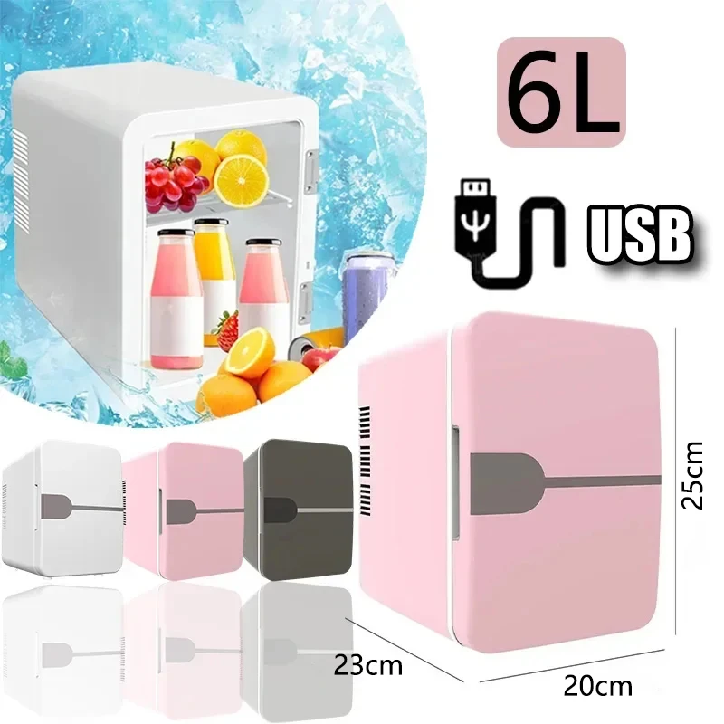 Mini refrigerator 6L semiconductor light sound low energy USB beverage beauty cosmetic mask car refrigerator
