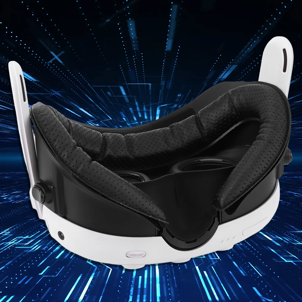 6 in 1 Face Pad Replacement PU & Ice Silk Foam Face Cushion Anti-Leakage Nose Pad Lens Protector Lens Cloth for Oculus Quest 3