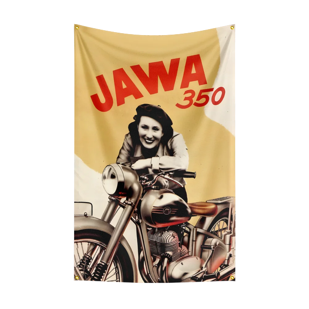 Фото Гоночный флаг JAWAs 3x5 футов, полиэстер, печатные мотоциклетные флаги, баннер, гобелен для декора №4