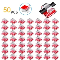 Clear Adhesive Cable Clips - 50PCS Pack for Indoor & Outdoor Cable Management, Strong Stick Cord Holder for Versatile Use (50pcs Transparent)