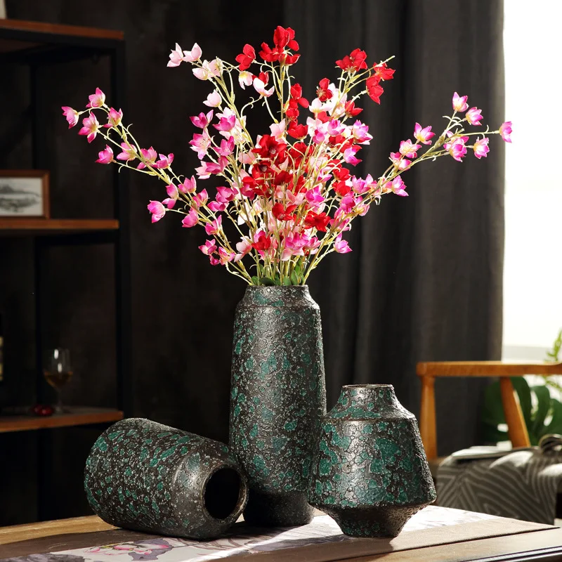 

Jingdezhen Handmade Fine Ceramic Vase Lucky Feng Shui Ornaments Vintage Classic Desktop Vase Flower Arrangement Hydroponics Pot
