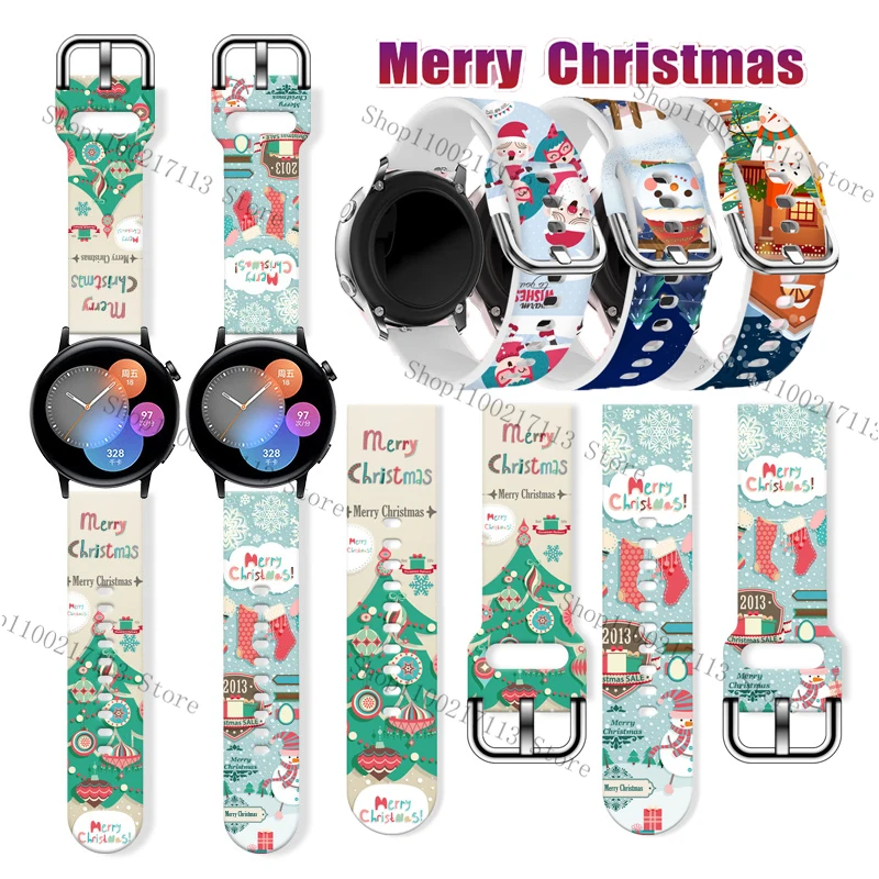 

Christmas series Strap For Huawei watch 2Pro GT/GT2 Samsung galaxy/active2/gear sport/s3 Sz FB-Versa23 Santa Claus Watchband