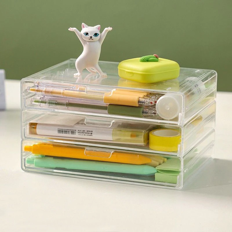 Acrylic Transparent Marker Holder Stationery Storage Box Pen Pencil Desk  Marker Organizer Office School Supplies Storage Shelf