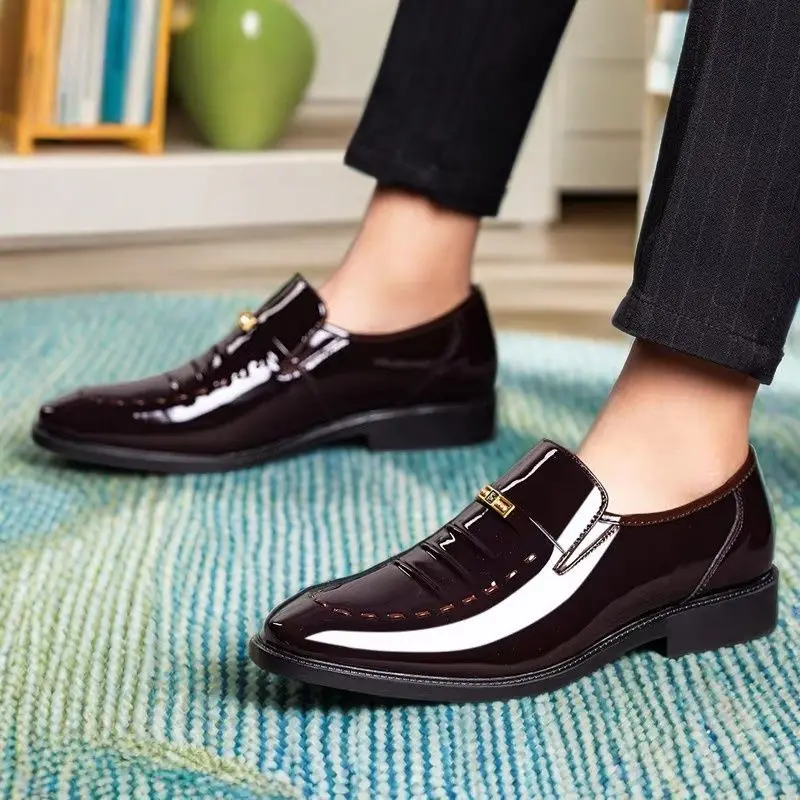 38-49 Classic Business Dress Men Shoes Formal Slip On Dress Shoes Mens Oxfords Footwear Elegent Leather For Men Loafers