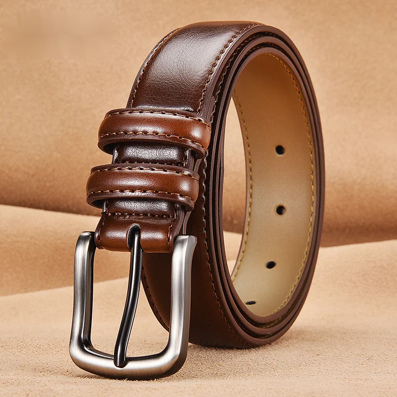 2024 Top Selling Men's Leather Belt in Europe and America Business Men's Leather Belt Fashionable and Casual Versatile Simple Needle Buckle Belt_voghion.com