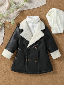 Baby Boys PU Wool-Lined Winter Jacket 1