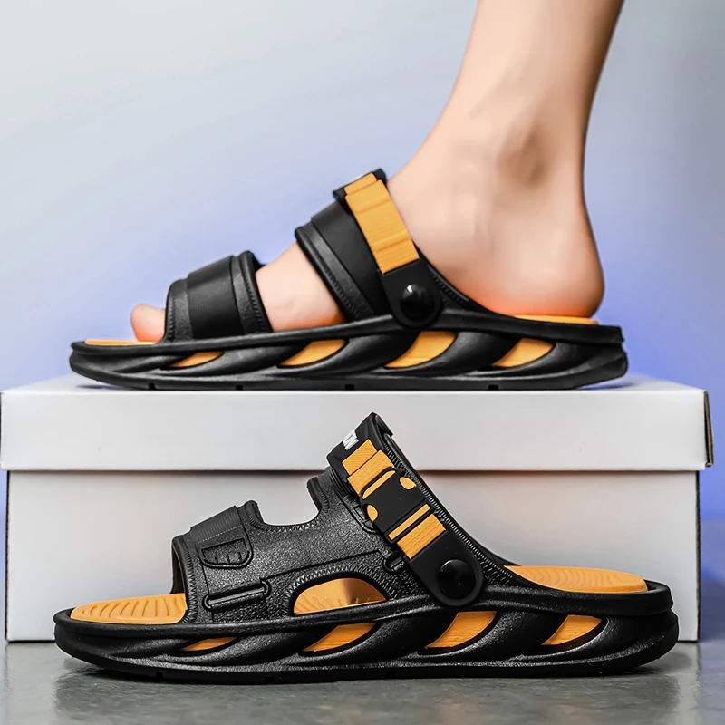 Men's Eva Soles, Casual Non-Slip Slippers, Open Shoes for Indoor and Outdoor Beach Shower, Spring and Summer