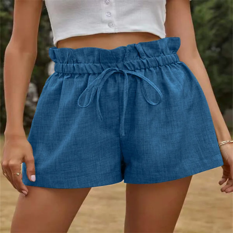 zara shorts Women Shorts Casual High Waist Shorts Lace Up Pocket Ruched Wide Leg Short Trousers Summer Korean Fashion Short Femme X161 nike running shorts