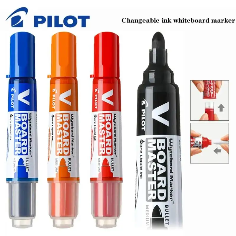 Pilot Whiteboard Marker Pens Erasable Refillable Ink Marking 1.7/2.2-5.2/2.3MM Tips School Supplies Office