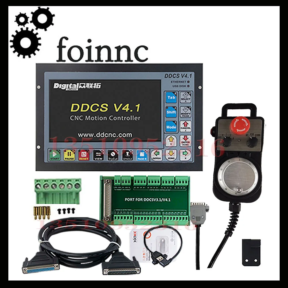 

Ddcsv3.1/Ddcsv4.1 G Code 3-axis/4-axis Cnc Controller Offline Plc Usb Interface Metal Case Mach3 E-stop Mpg Handwheel