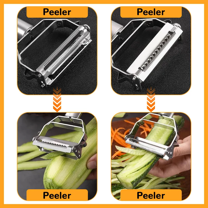 Nieuwe Rvs Multifunctionele Schilmesje Groente Fruit Aardappel Komkommer Dunschiller Draagbare Sharp Keuken Accessoires Tool