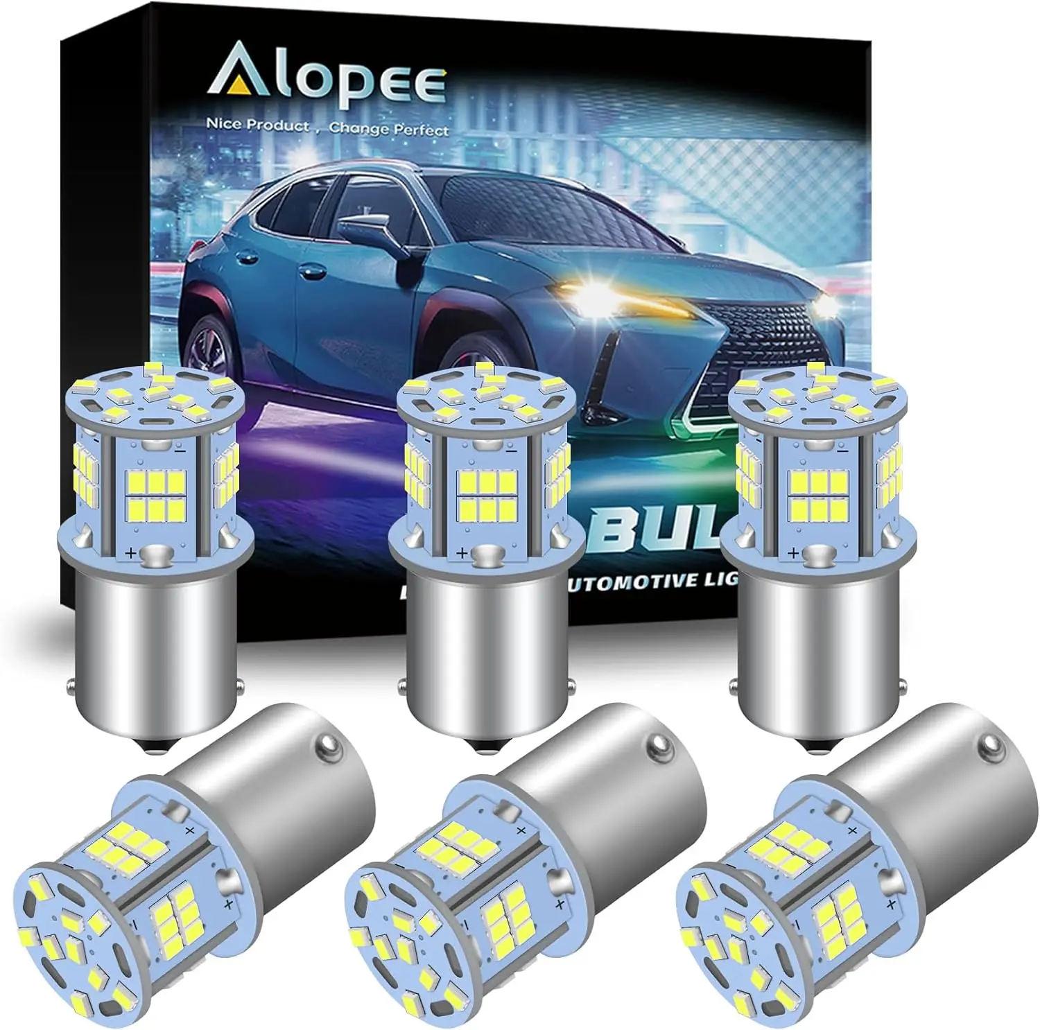 

6 Pack 1156 LED Bulb White Super Bright Non Polarity 1141 LED Bulbs RV Interior Lights 12V DC for P21W 1003 7506 5007 5008