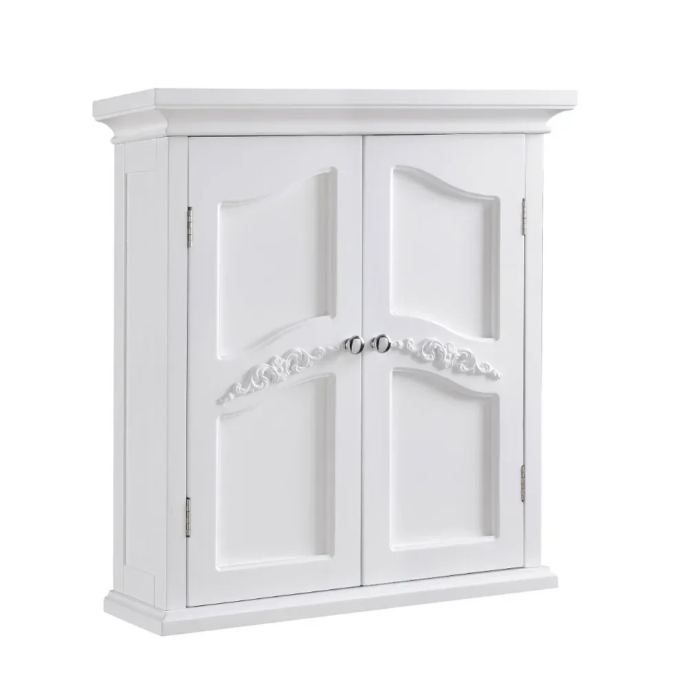 

Teamson Home Versailles Wooden Wall Cabinet with 2 Shelves, White