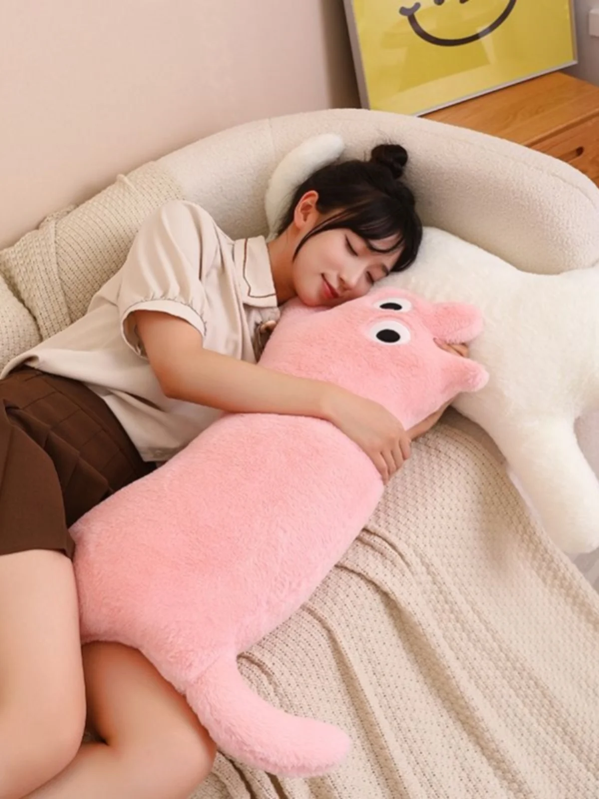 Cute  aped Plu Pillow Sofa Decorative Cuion Fem Doll S Toy Soft PP Cotton Filled Universal G