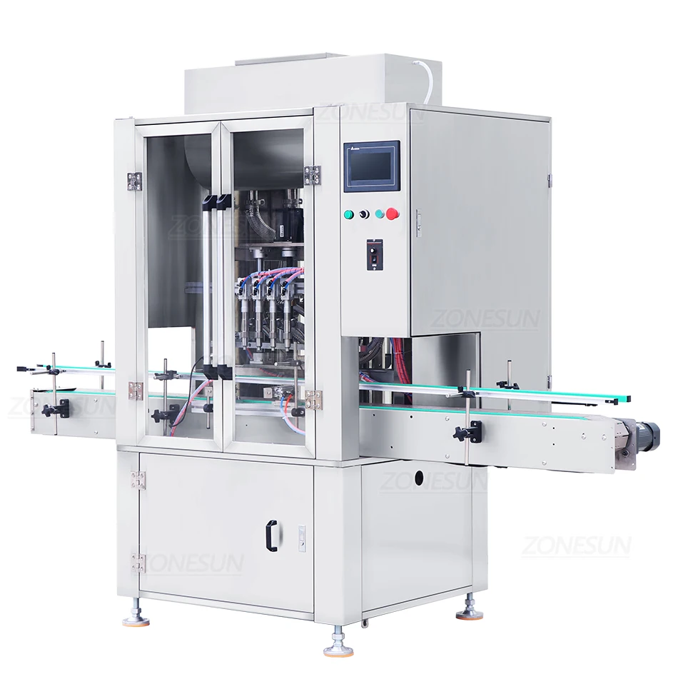 ZONESUN ZS-SV4P Automatic 4 Nozzles Servo Motor Piston Pump Paste Filling Machine