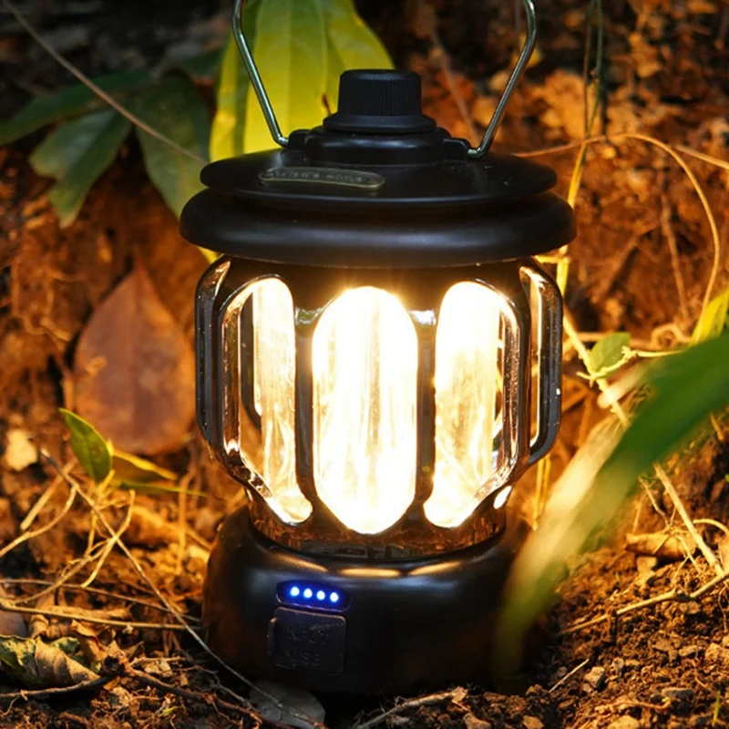 

3500 Ma Outdoor Camping Light LED Retro Horse Lantern Portable Tent Light Convenient USB Charging Camping Light