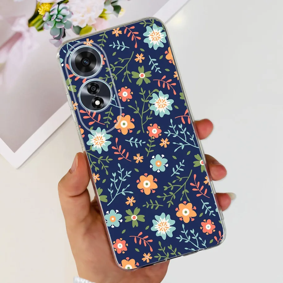 2024 New Stylish Flower Transparent Soft Silicone Slim Back Cover