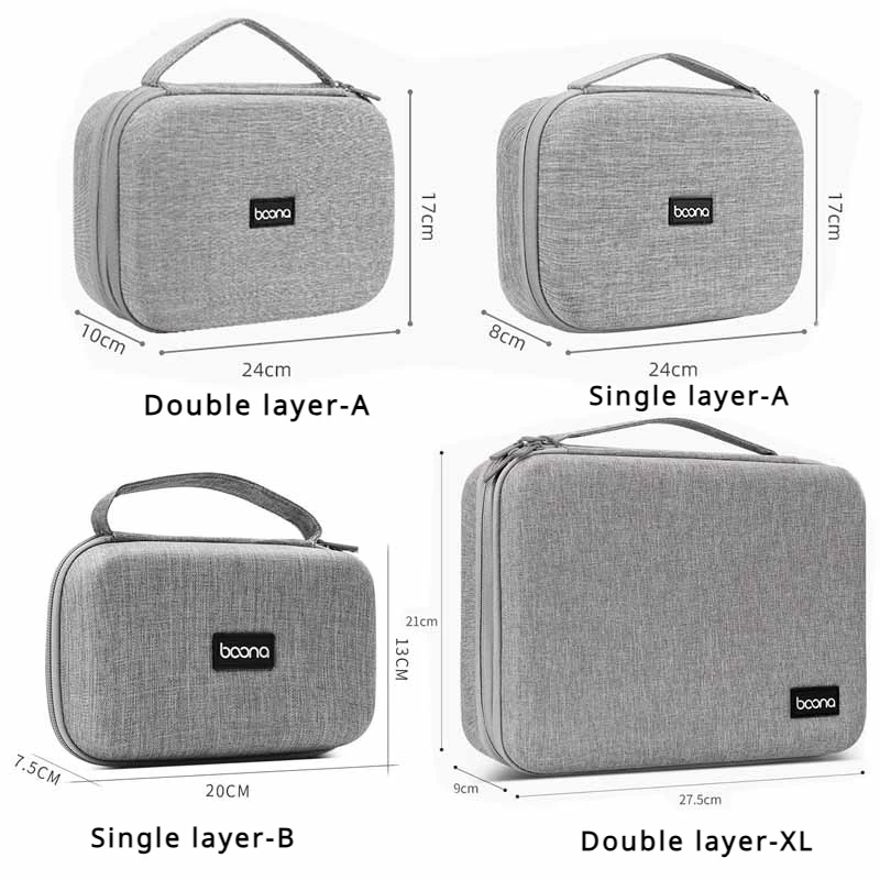 Hard Case Digital Storage Bag Travel Power Bank Data Cable Organizer Bag Mobile Phone Charger Protective Case Large Capacity