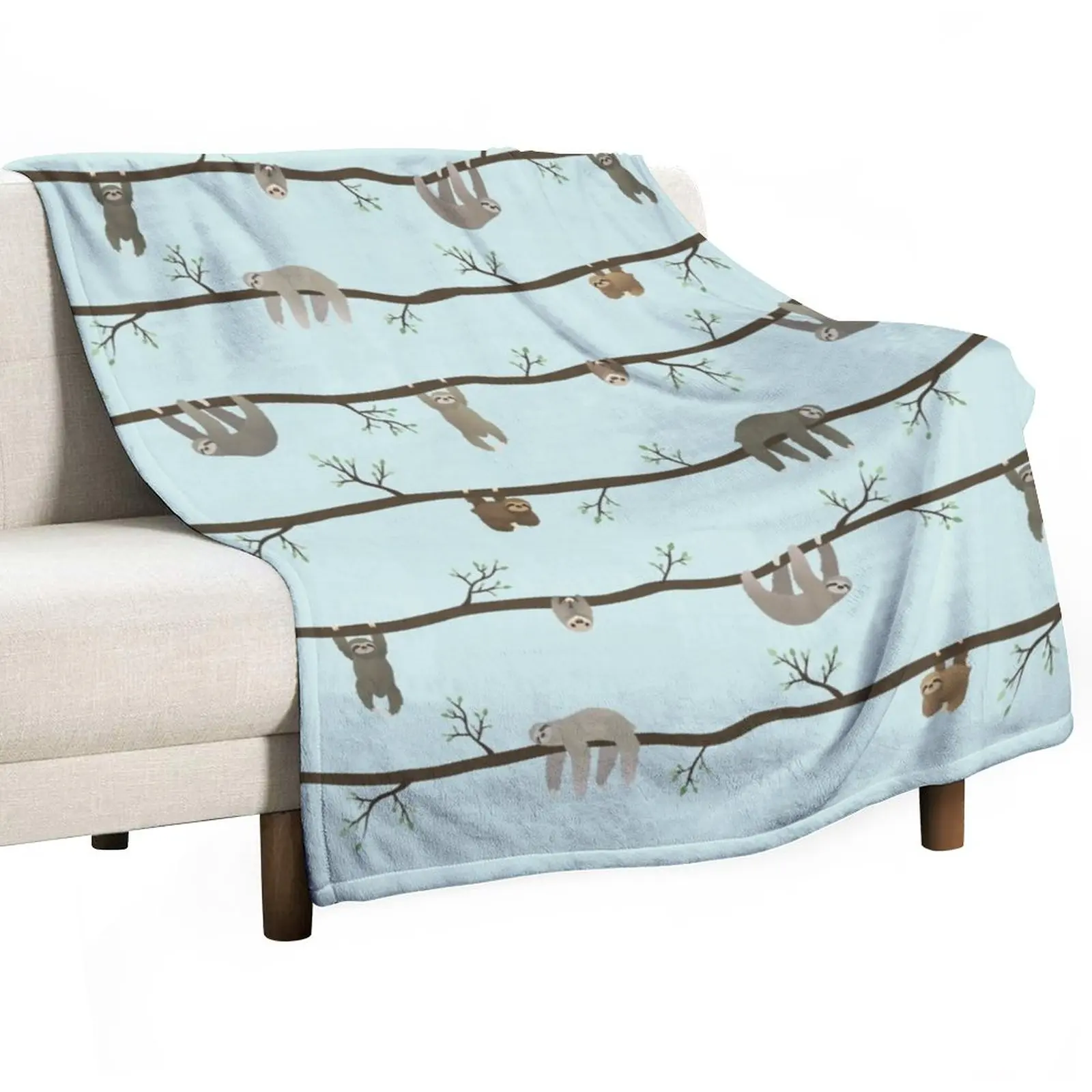 

sloths (blue) Throw Blanket Moving Blanket Sofas Shaggy Blanket Soft Plush Plaid