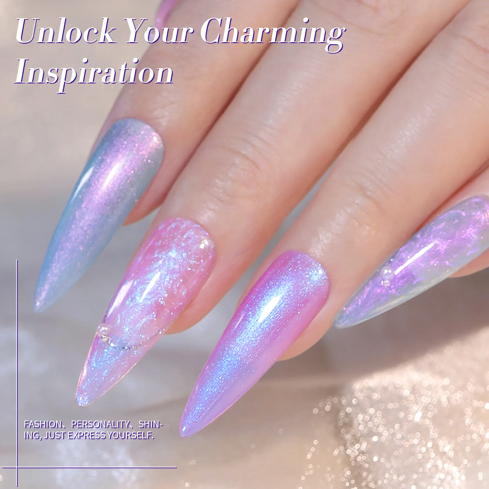 본 프리티 7ml 밀키 플래닛 쉘 스레드 네일 젤 폴리쉬 6개/세트 울트라 샤인 펄 화이트 소크 오프 UV 젤 네일 아트 바니쉬 키트