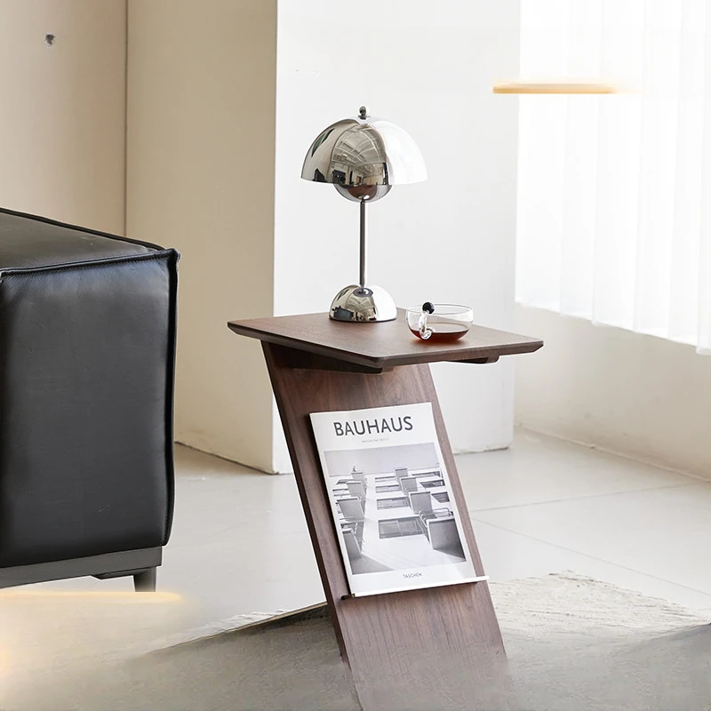 

Modern simple solid wood edge several small apartment living room sofa corner several online celebrity original bedside magazine