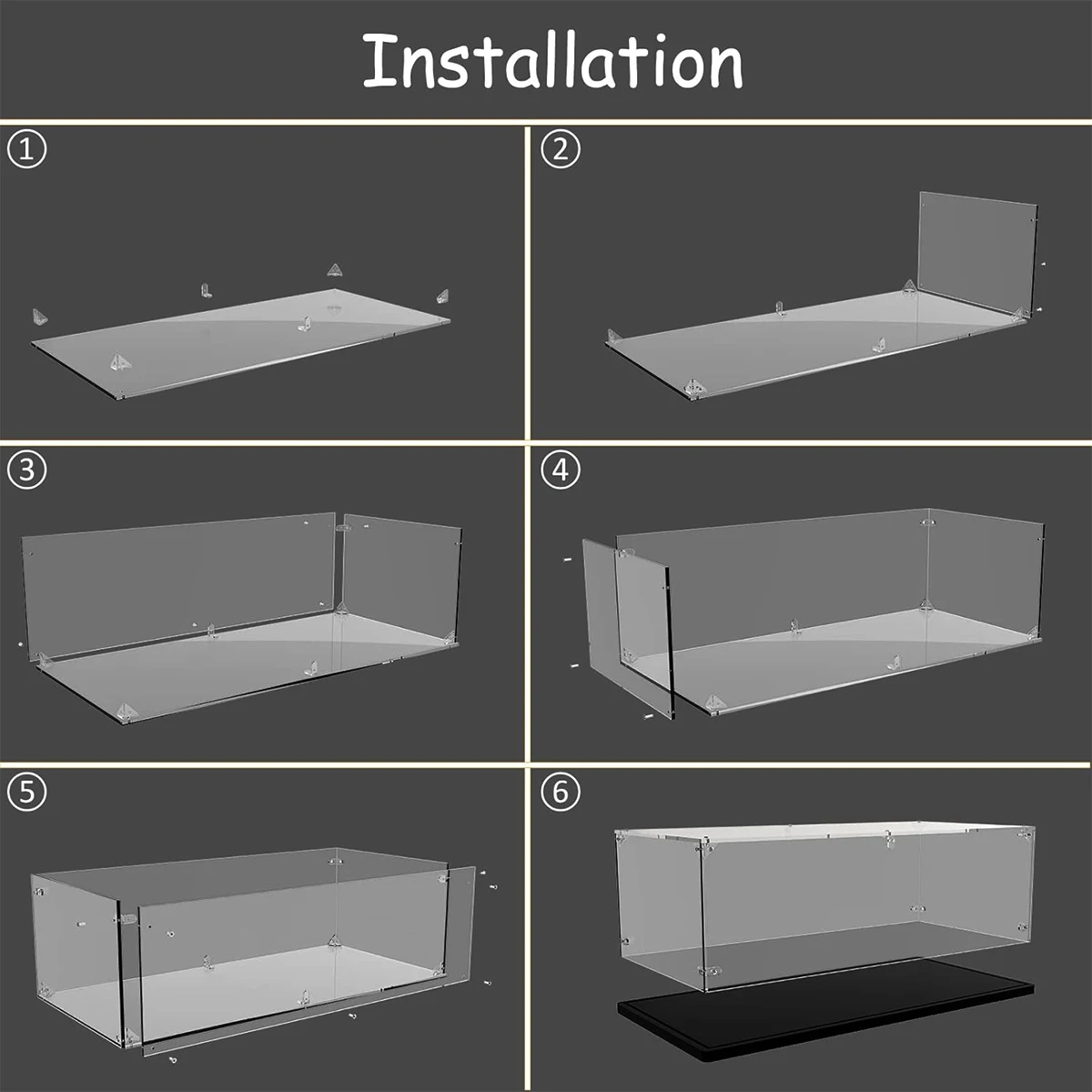 Acrylic Display Box 1:10 scale Suitable for 1:10 scale Model Cars Airplanes Building Block Toys