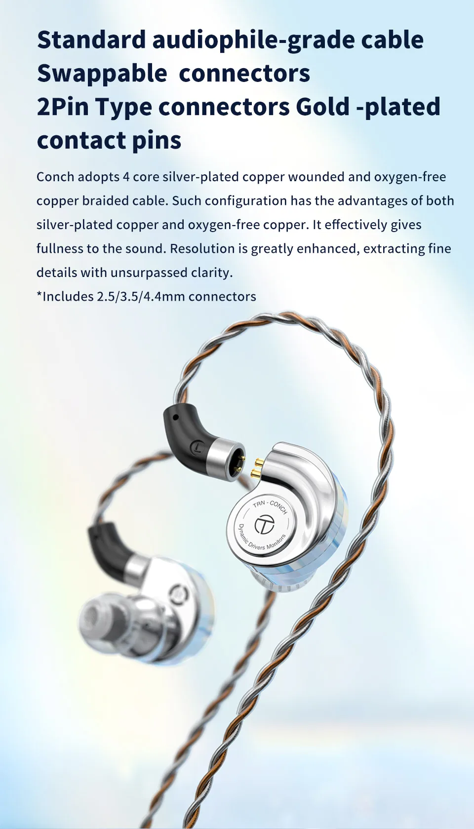 de ouvido HiFi, In-Ear Monitor com cabo