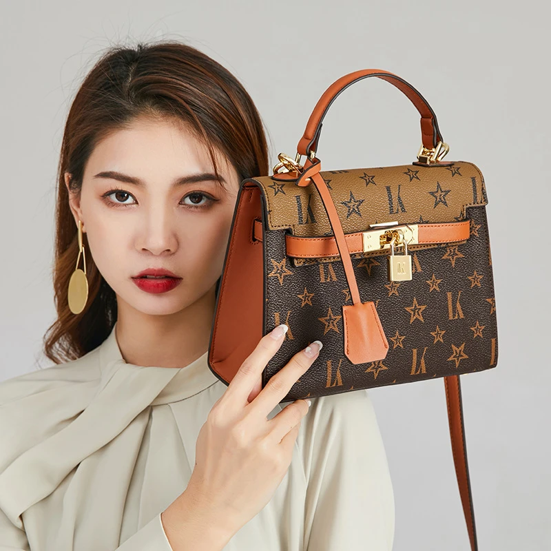 High Quality Contrast Leather Women's Handbag Vip Luxury Bag Designer