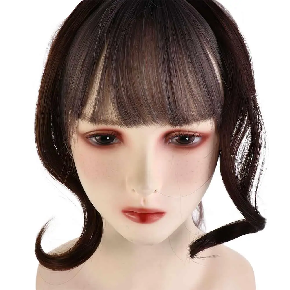 Description Picture 4 of itemFemale Hair Accessories Brown Natural Heat Resistant Fiber Middle-part Bangs Synthesis Wig French Oblique Bangs Hair Extensions