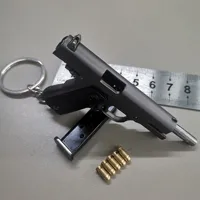 1:3 Full Alloy M1911 Pistol Shell Eject Mini Toy Gun Model Detachable Keychain Fake Gun for Boy Collection Adults Gift 1