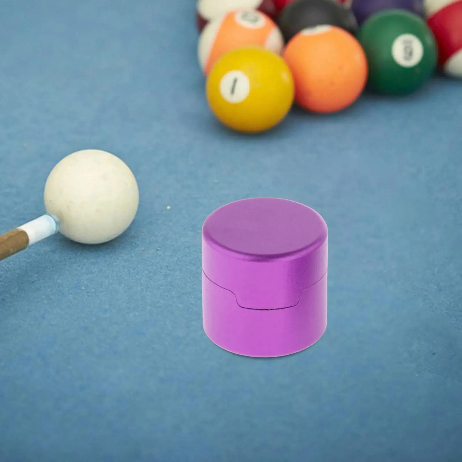 

Pool Cue Chalk Holder Aluminum Alloy Box Organizer Mini Round Shaped Easy to Use Carrier Case Billiards Accessories Chalk Holder