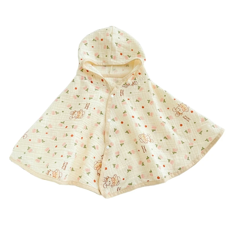 

127D Cartoon Baby Hooded Bath Towel Ultra-Absorbent 2 Layers Soft- Cotton Bathrobe Blanket Sleepwear Children Infant Poncho
