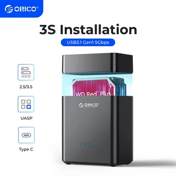 ORICO DS Series 2 Bay 3.5'' Type C Hard Drive Enclosure Magnetic-type USB3.1 Gen1 5Gbps HDD Case Support UASP 12V4A Power 1