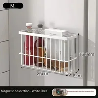 ชั้นวางของแม่เหล็กประหยัดพื้นที่ติดผนังเหล็กคาร์บอนผู้ถือกระดาษผ้าเช็ดตัวในครัวเรือนตะกร้าเก็บห้องครัว Rack 6