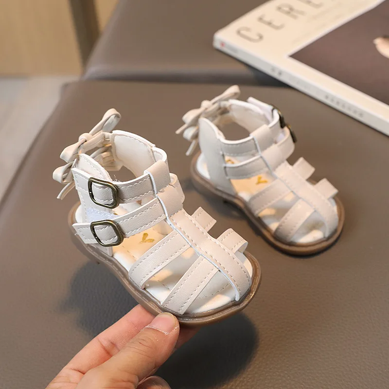 Fashion Rome Style Closed Toe Summer Baby Girl Sandals Infant Casual Girls Rubber Soft Sole Baby Walking Shoes